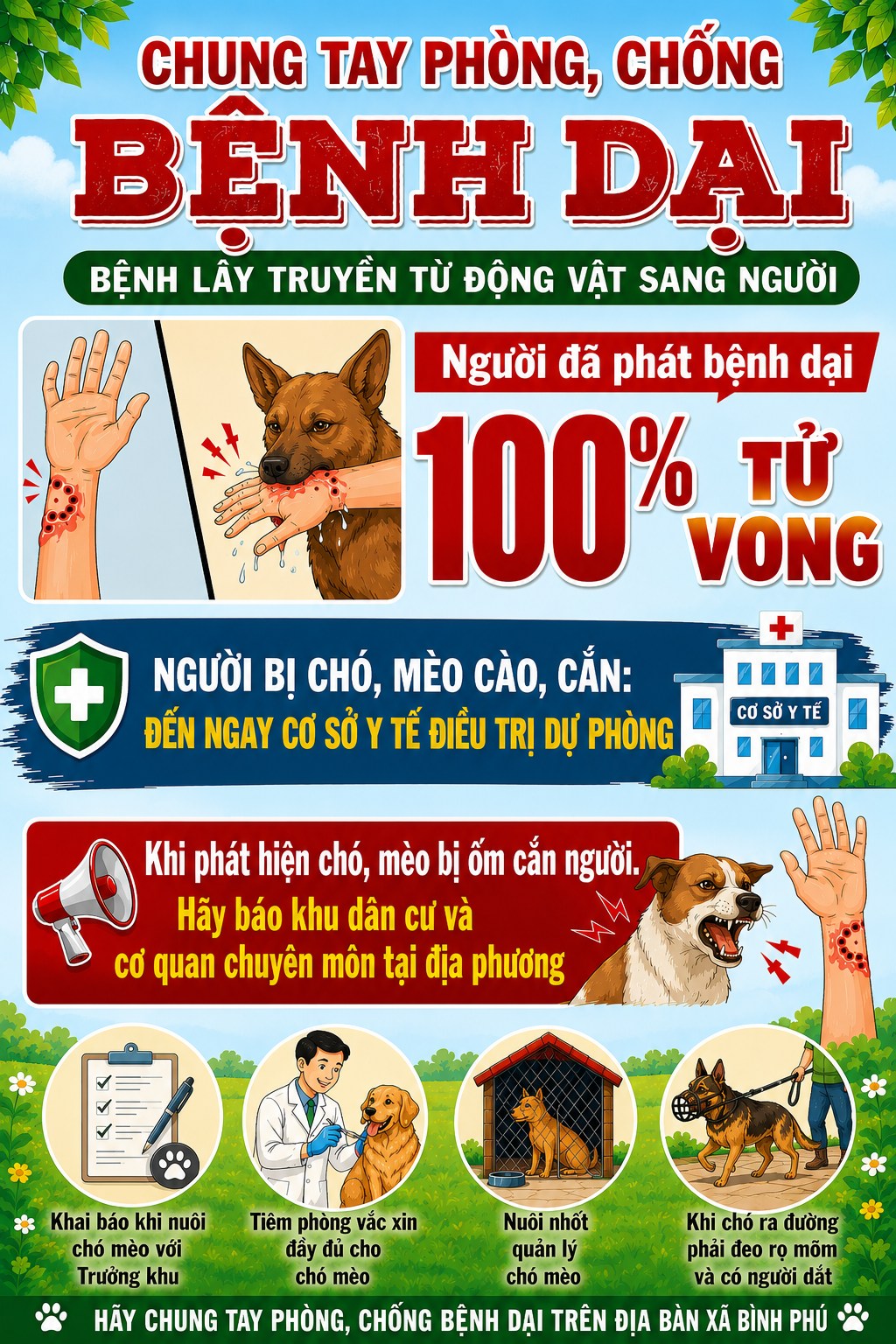 PHÒNG, CHỐNG BỆNH DẠI TRÊN ĐÀN CHÓ, MÈO