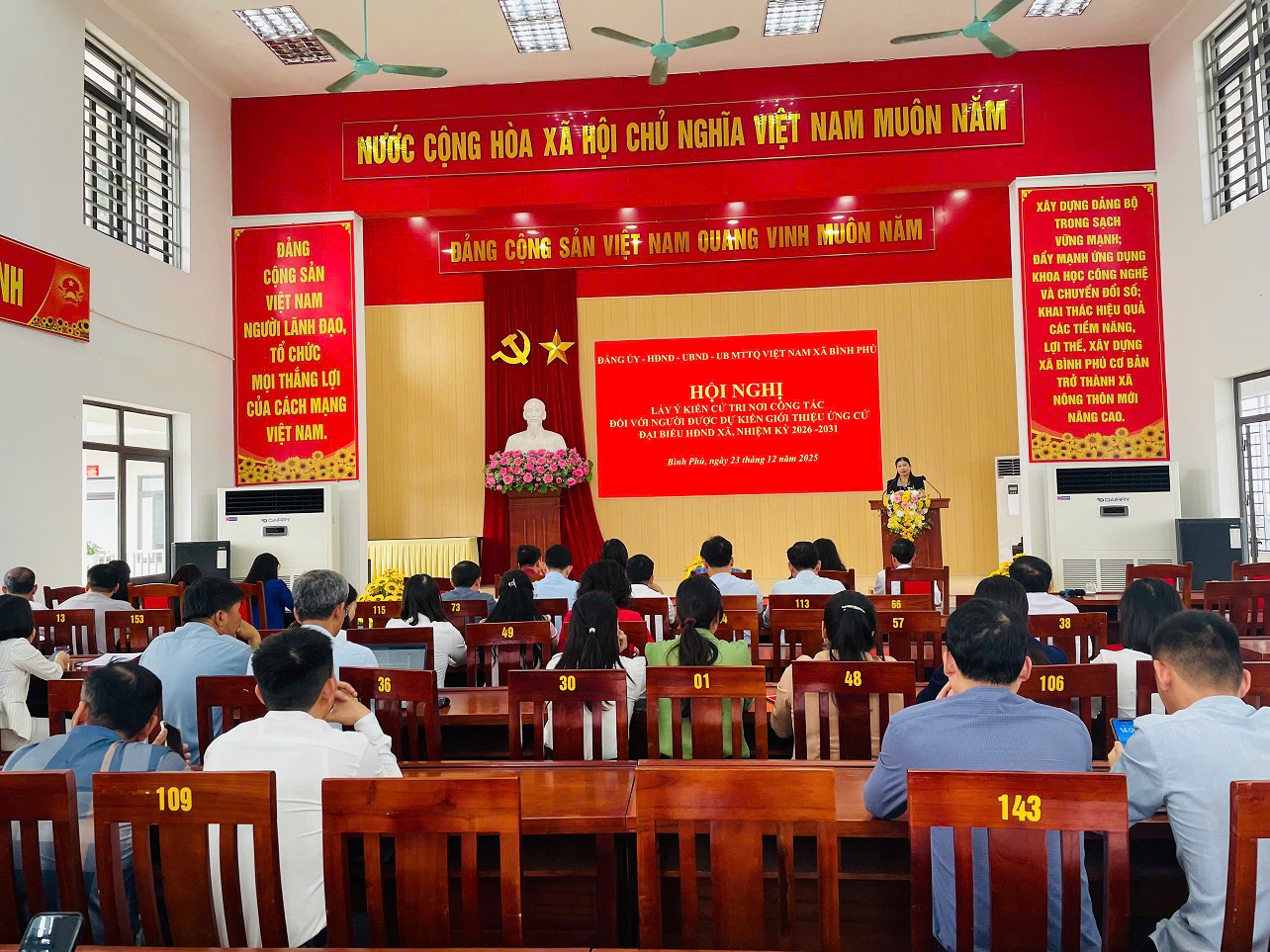 Hội Nghị Lấy Ý Kiến Cử Tri Nơi Công Tác Đối Với Người Ứng Cử Đại Biểu HĐND Xã nhiệm kỳ 2026-2031.