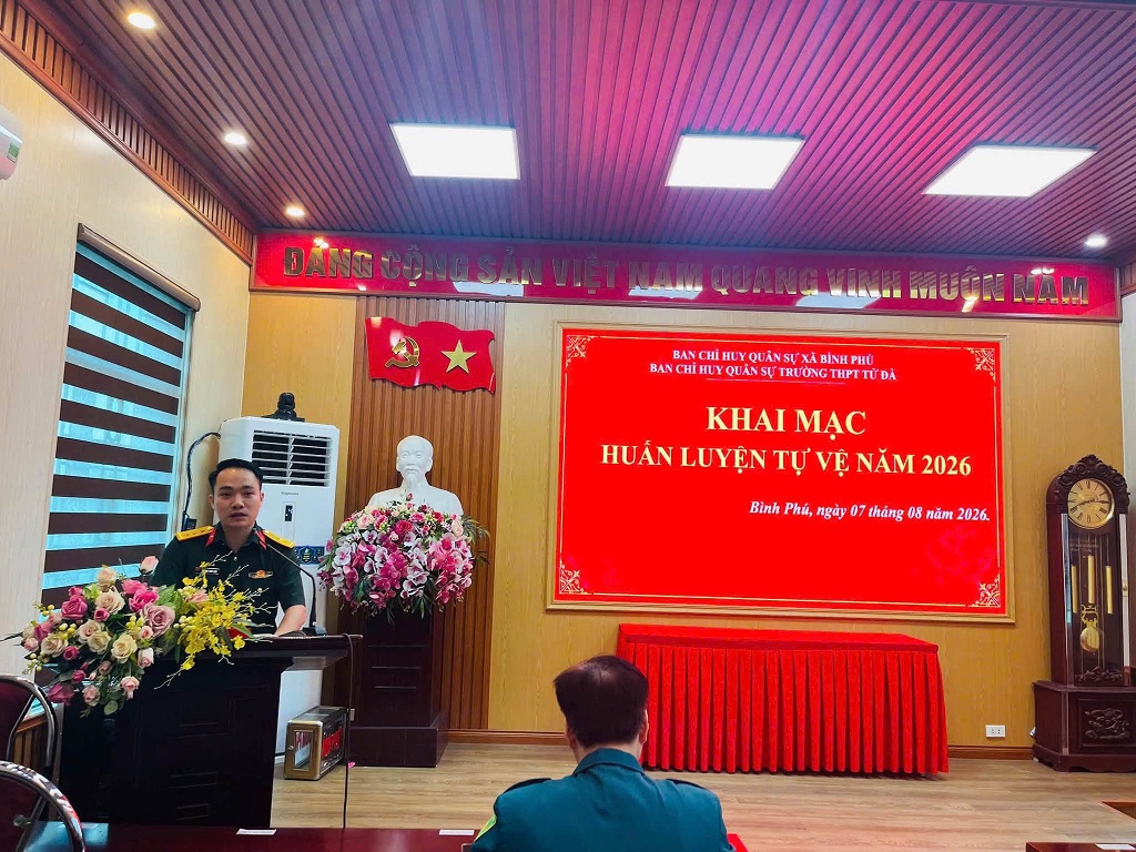 Trường THPT Tử Đà khai mạc huấn luyện tự vệ năm 2026