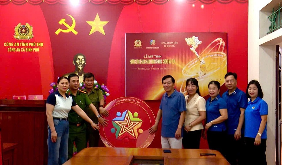 Xã Bình Phú tham dự mít tinh hưởng ứng Tháng hành động phòng, chống ma túy năm 2026.