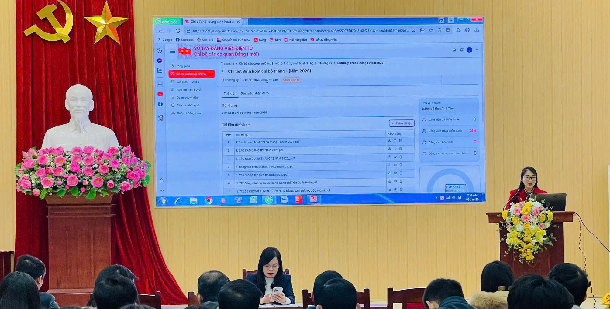 Chi bộ các cơ quan Đảng xã Bình Phú tổ chức sinh hoạt chi bộ tháng 01 năm 2026. 