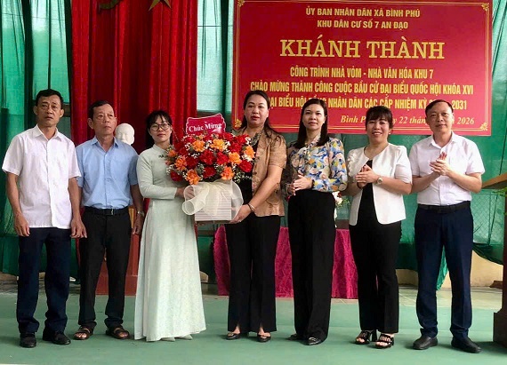 Khu 7, An Đạo, xã Bình Phú khánh thành công trình Nhà mái vòm - Nhà văn hóa khu 7.