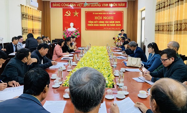 UBND xã Bình Phú tổ chức tổng kết công tác năm 2025, triển khai nhiệm vụ năm 2026.