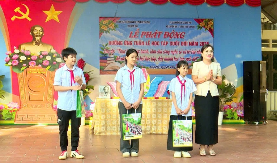Xã Bình Phú tổ chức Lễ phát động Tuần lễ hưởng ứng học tập suốt đời năm 2026.
