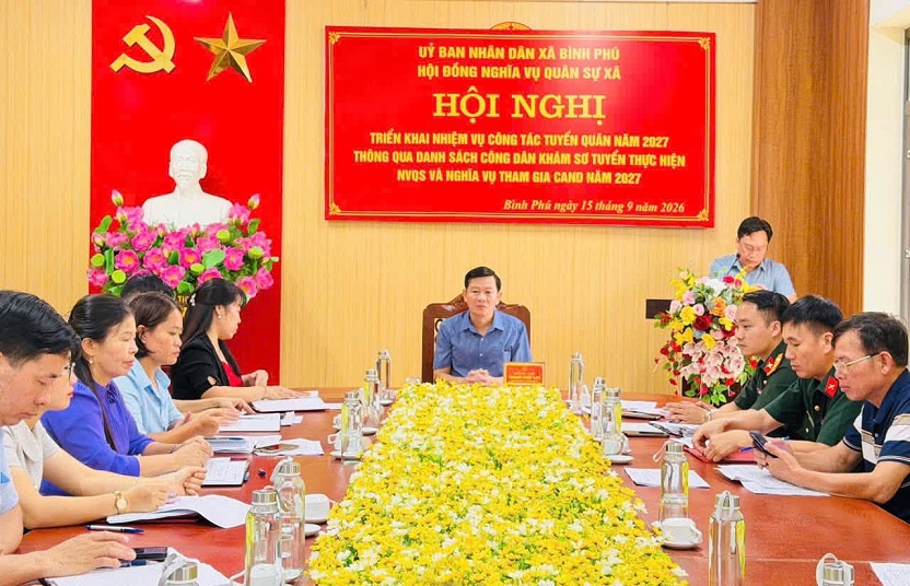 HỘI ĐỒNG NGHĨA VỤ QUÂN SỰ XÃ BÌNH PHÚ TRIỂN KHAI NHIỆM VỤ CÔNG TÁC TUYỂN QUÂN NĂM 2027