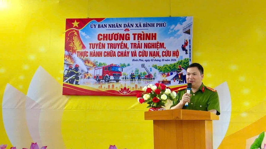 Xã Bình Phú tổ chức diễn tập phương án phòng cháy, chữa cháy và cứu hộ, cứu nạn.