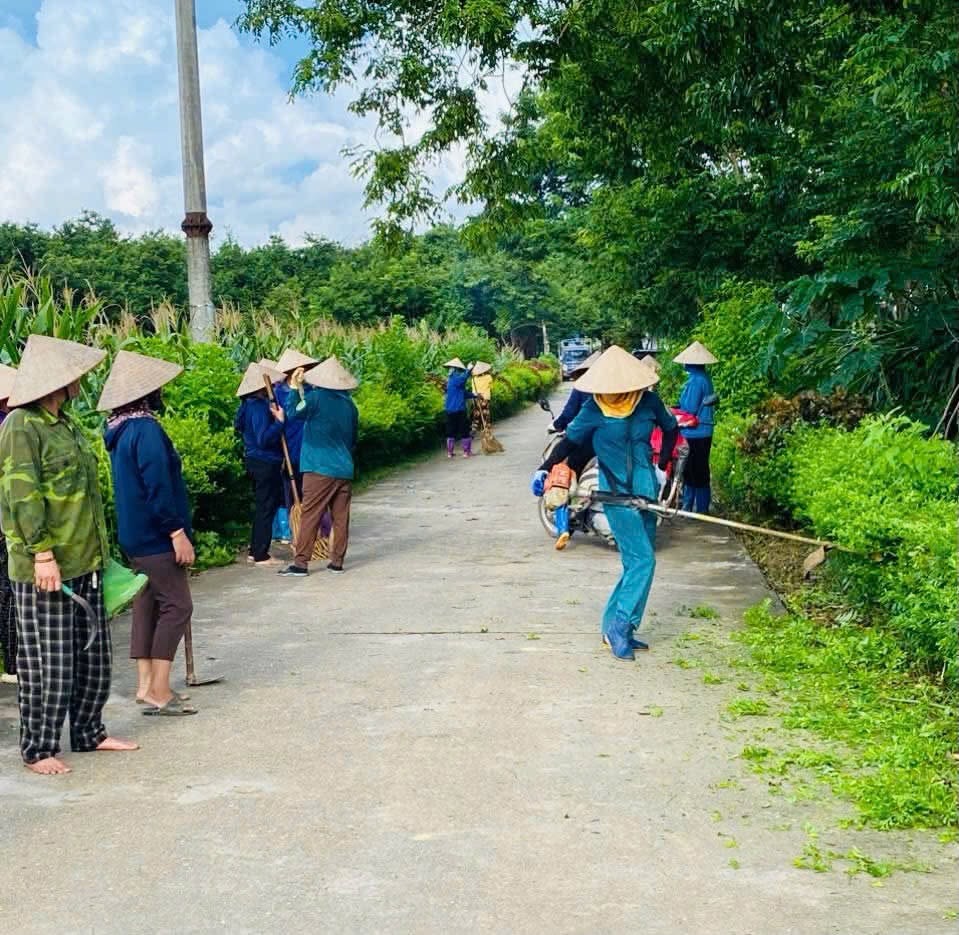 CHI HỘI PHỤ NỮ THÔN 1 XÃ BÌNH PHÚ TÍCH CỰC VỆ SINH ĐƯỜNG LÀNG, CHUẨN BỊ RA MẮT MÔ HÌNH “NGÔI NHÀ XANH”.
