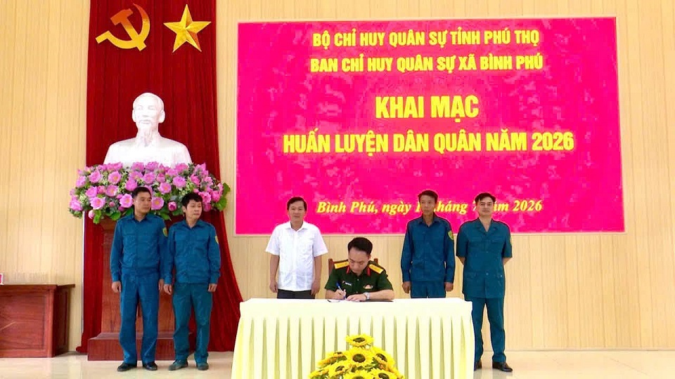 XÃ BÌNH PHÚ KHAI MẠC HUẤN LUYỆN DÂN QUÂN NĂM 2026.